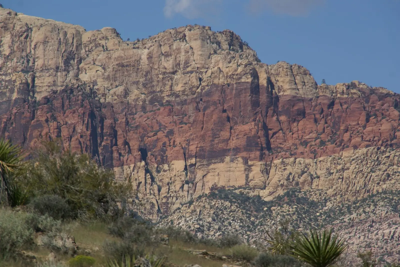Sandstone cliffs seen from the Scenic Drive at Red Rock Canyon
